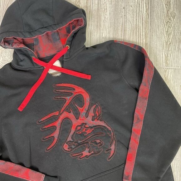 Legendary Whitetails The Outfitter Men's Large Tall Black Red Hoodie Sweatshirt - Picture 4 of 6